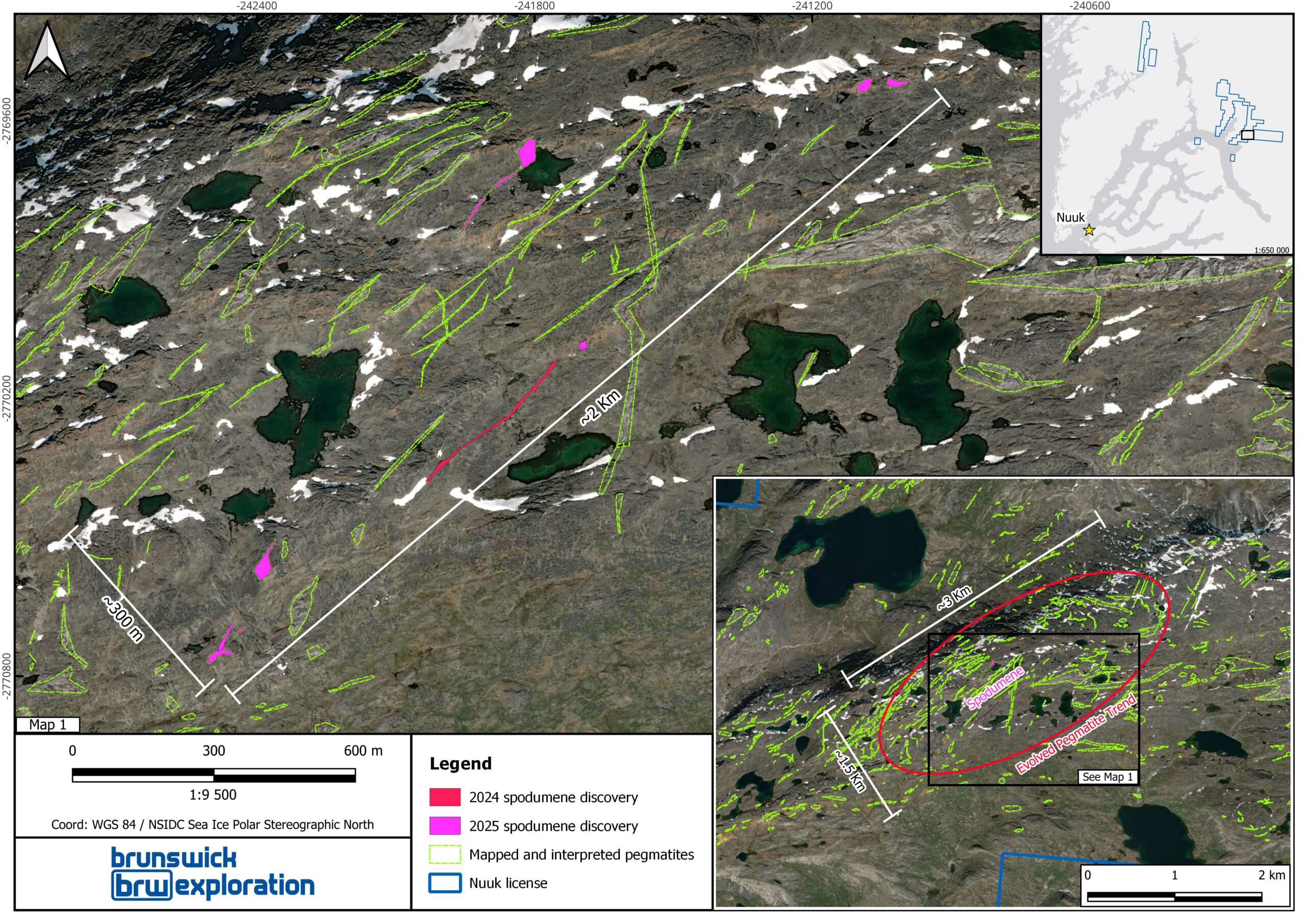 Greenland Lithium Pegmatite Field Significantly Expanded by Brunswick Exploration