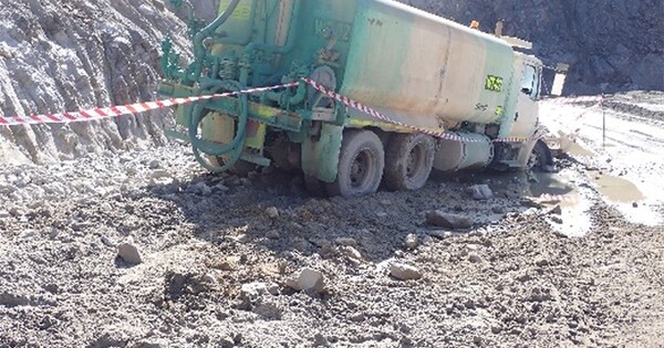 Driver gets whiplash after losing control of water truck