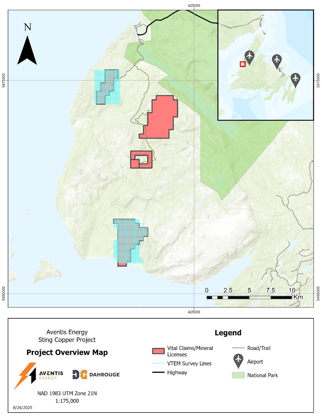 Aventis Energy Announces VTEM Survey on the Sting Copper Project