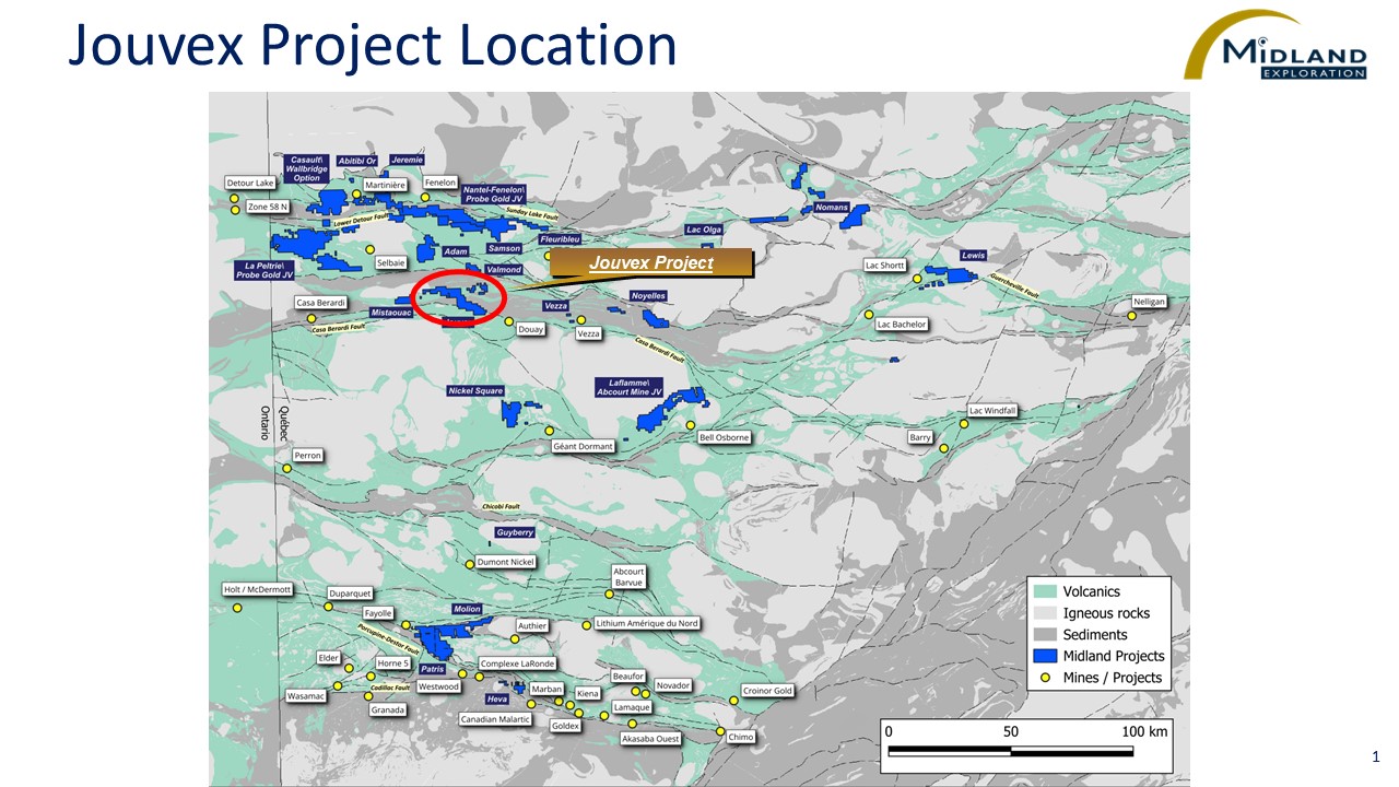 Midland Resumes Work on Its Jouvex Gold Project Northwest of Douay Gold Deposit in Abitibi