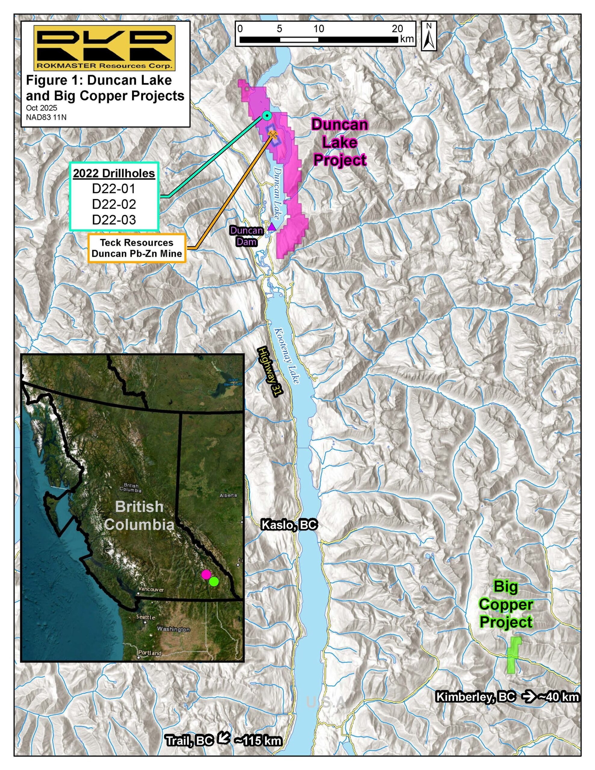 Rokmaster channel samples 14.6% Zn+Pb over 4.5 m on Duncan Lake Project and Receives Drill Permits on Duncan Lake and Big Copper Projects