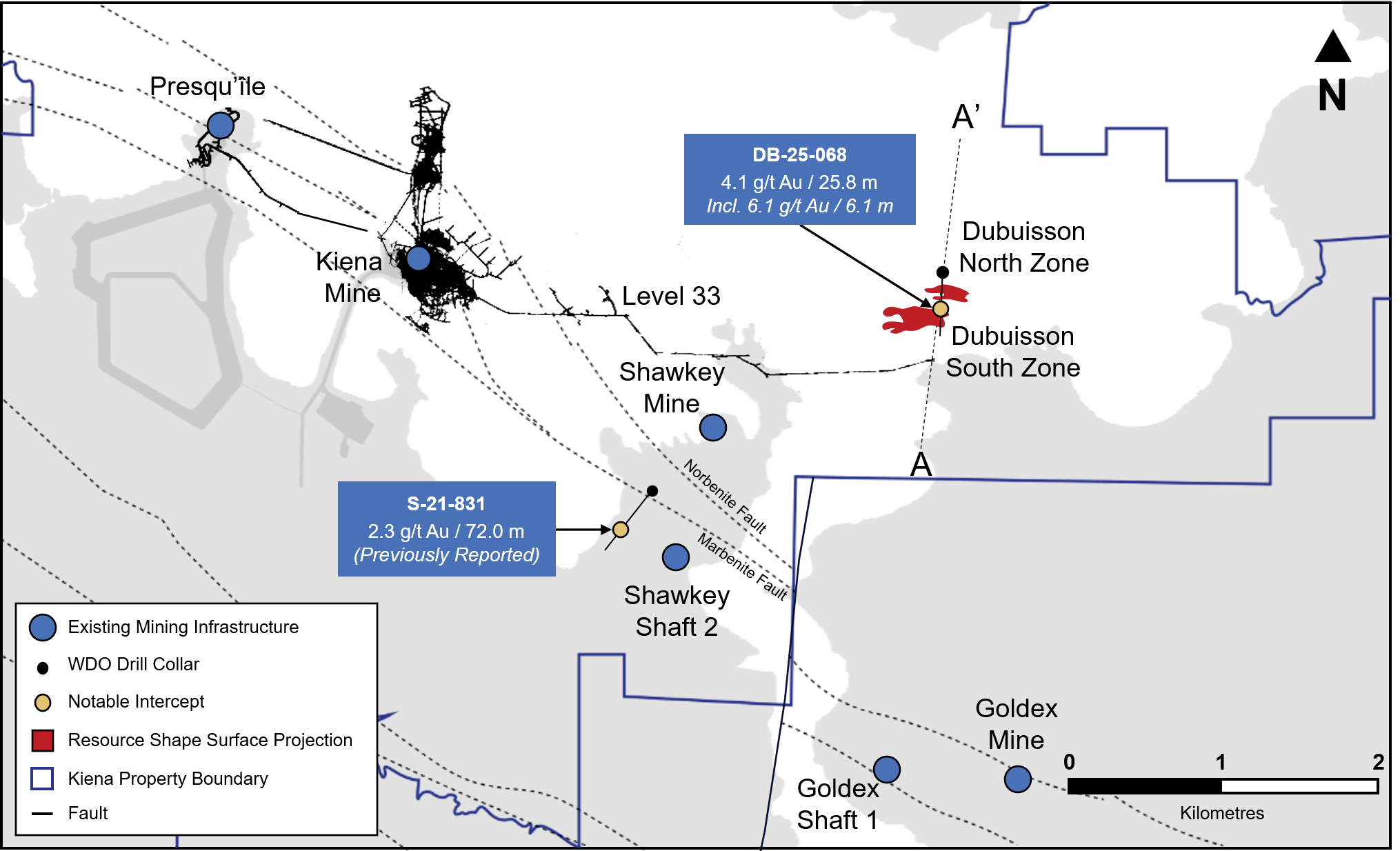 Wesdome Intersects New Zone at Kiena’s Dubuisson Deposit