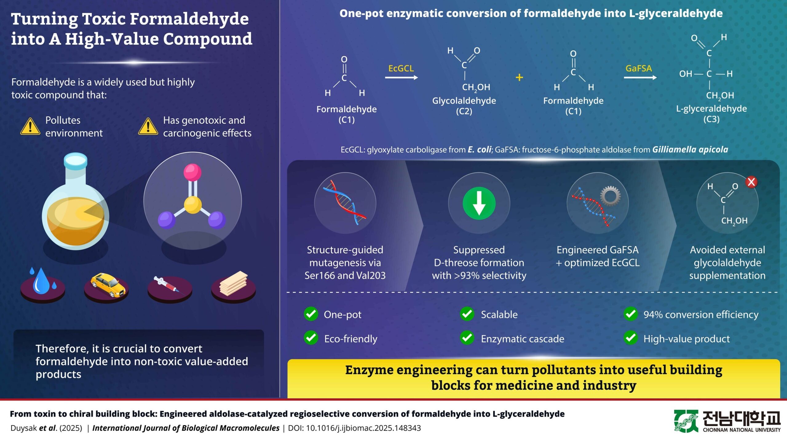 Toxin-to-Treasure: Chonnam National University Scientists Use Engineered Enzyme to Turn Formaldehyde Pollutant into High-Value Chemical